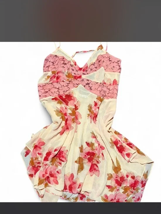 Free People Intimately Monday Morning Floral Lace Slip Dress Boho Size M - Picture 2 of 4